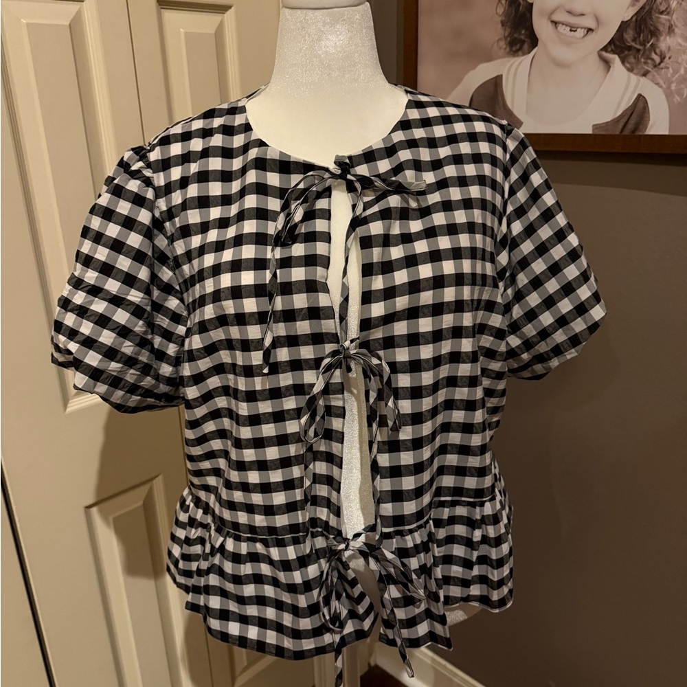 Black and White Checkered Women's Top city chic size 20